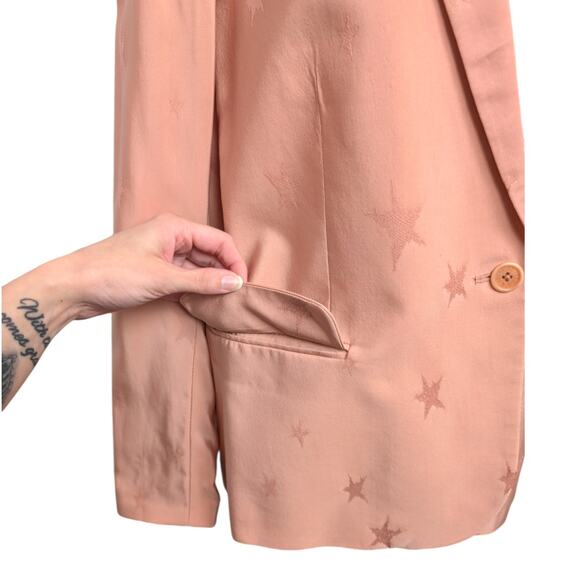 Zadig & Voltaire Deluxe Victor Jacquard Star Blazer Light Pink Womens Small 36 - Picture 11 of 14
